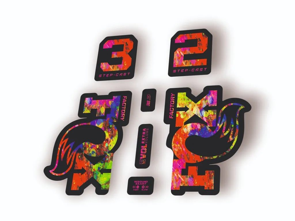 Fox 32 Step Cast 2025 Fork Suspension Factory Decal Sticker Adhesive Oil Slick - 1
