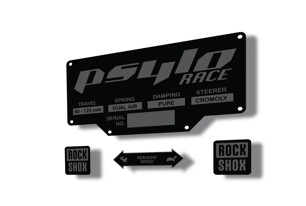 Rock Shox PSYLO RACE 2002 Mountain Bike Cycling Decal Kit Sticker Adhesive Gray - 1