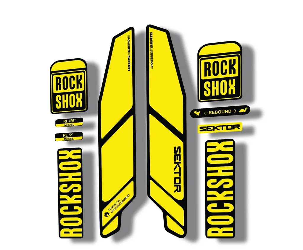 Rock Shox SEKTOR 2015 Fork Decal Mountain Bike Cycling Sticker Adhesive Yellow - 1