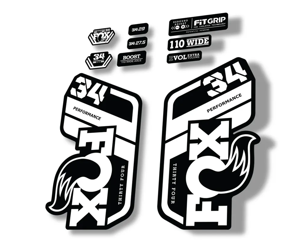 FOX 34 Performance 2021 Factory Fork Decals Suspension Sticker White - 1