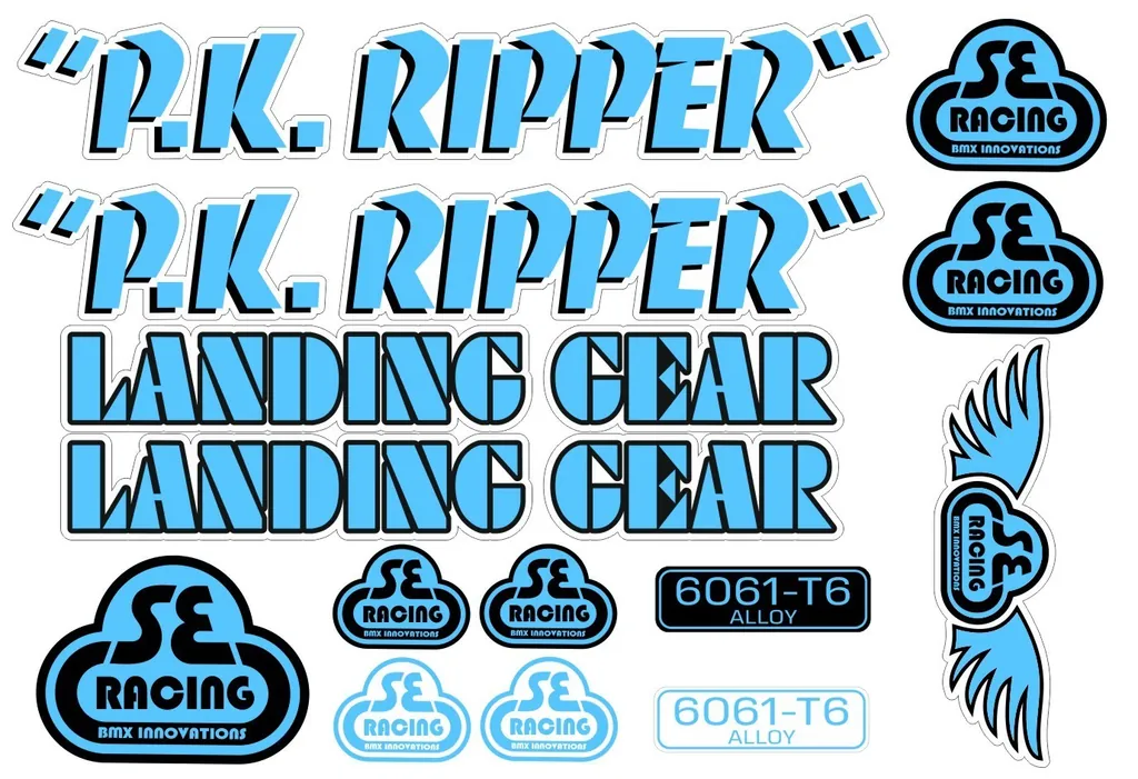 BMX PK RIPPER Landing Gear Sticker Set Factory Sticker Adhesive Vinyl Blue - 1