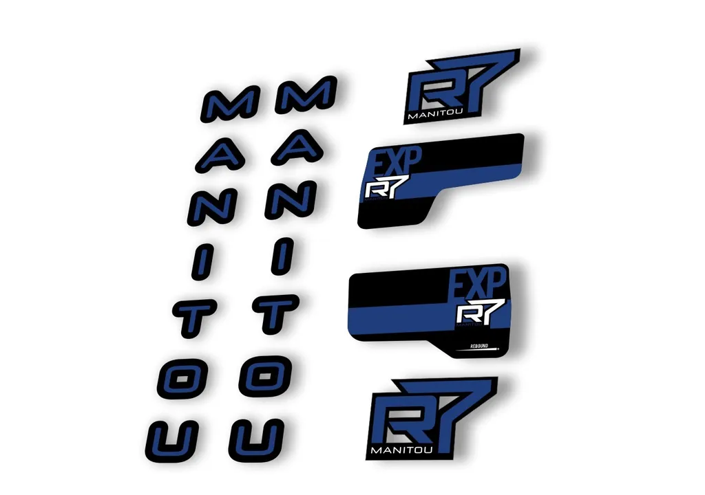 Manitou R7 Expert 2020 Fork Suspension Decal Kit Sticker Set Dark Blue - 1