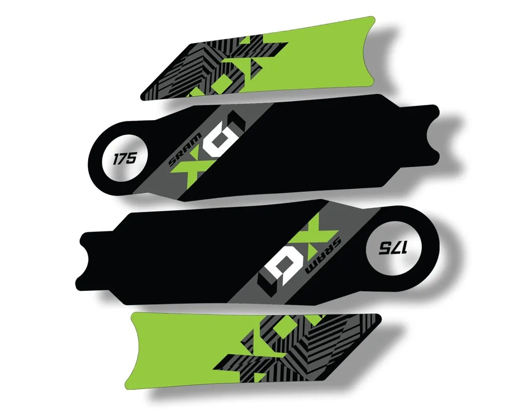 Crank Set Stickers Decals MTB Sram X01 Eagle 2018 Bicycle 2Pcs Adhesive Green - 1
