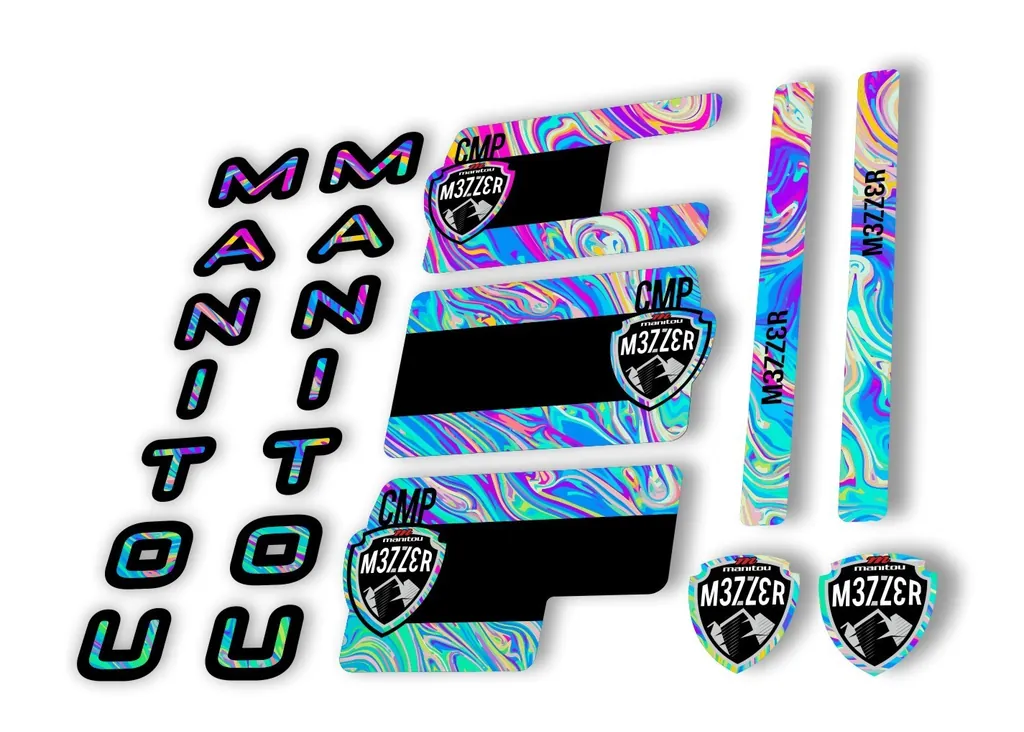 Manitou Mezzer Comp 2020 Fork Suspension Decal Kit Sticker Set Oil Slick 1 - 1