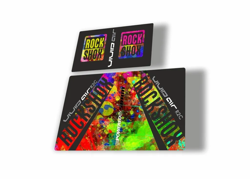 Rock Shox Vivid Air R2C 2017 Rear Shock MTB Decal Sticker Adhesive Oil Slick - 1