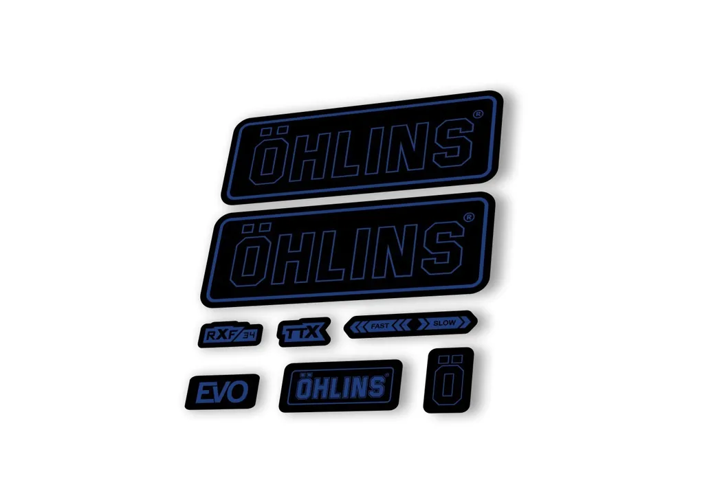 Ohlins RXF34 EVO 2018 Rear Shock Decal Mountain Bike Cycling Sticker Dark Blue - 1