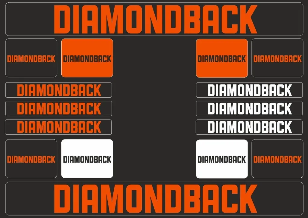 Bicycle Vinyl Frame Stickers – Compatible with DIAMONDBACK Bikes – Orange - 1