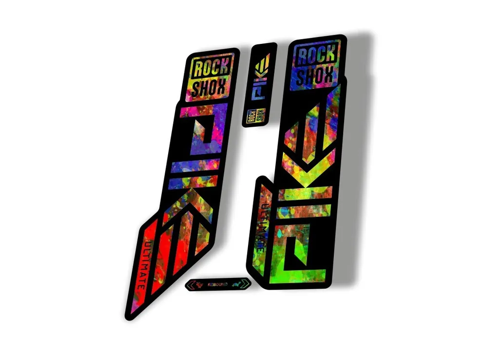 Rock Shox PIKE ULTIMATE 2023 Mountain Bike Cycling Decal Sticker Oil Slick - 1