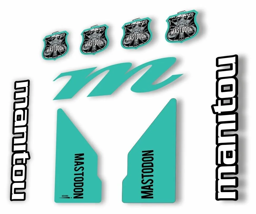 Manitou Mastadon 2017 Fork Suspension Decal Kit Sticker Set Dolphin - 1