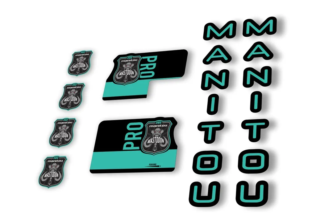 Manitou Mastadon Pro 2020 Fork Suspension Decal Kit Sticker Set Dolphin - 1