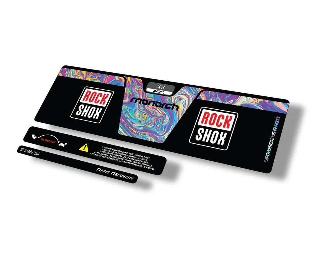 Rock Shox 2014 Monarch XX Rear Shock Decal Sticker Adhesive Set Oil Slick 1 - 1