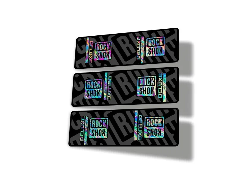 Rock Shox 2023 Deluxe Ultimate Rear Shock Decal Sticker Adhesive Set Oil Slick 1 - 1