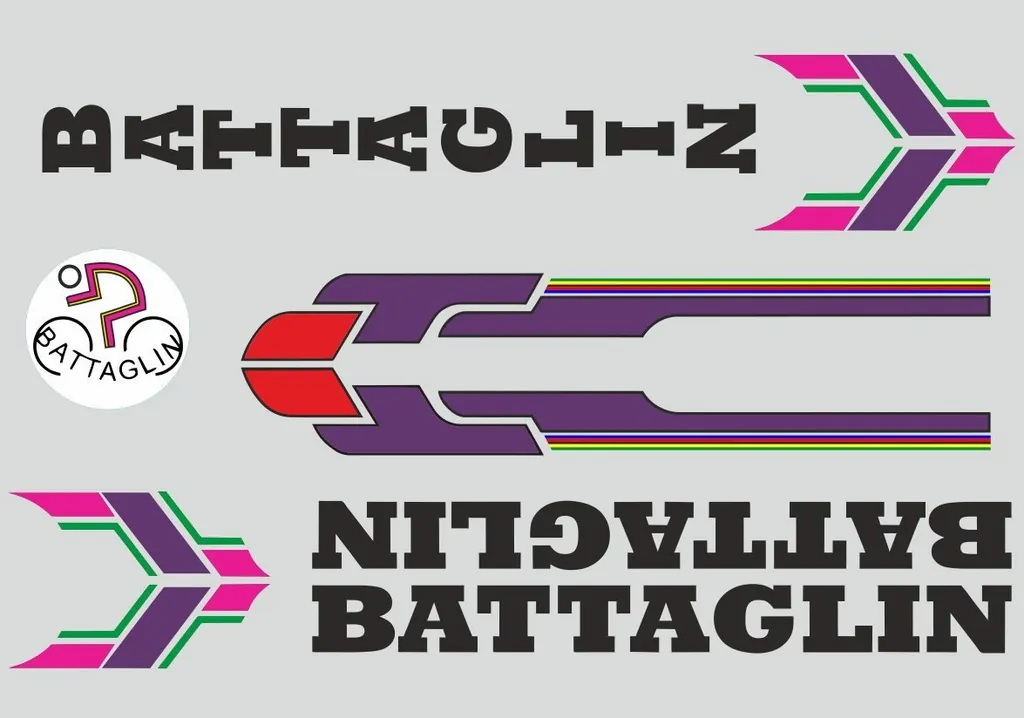Bicycle Vinyl Frame Stickers Custom Compatible with Battaglin Purple - 1