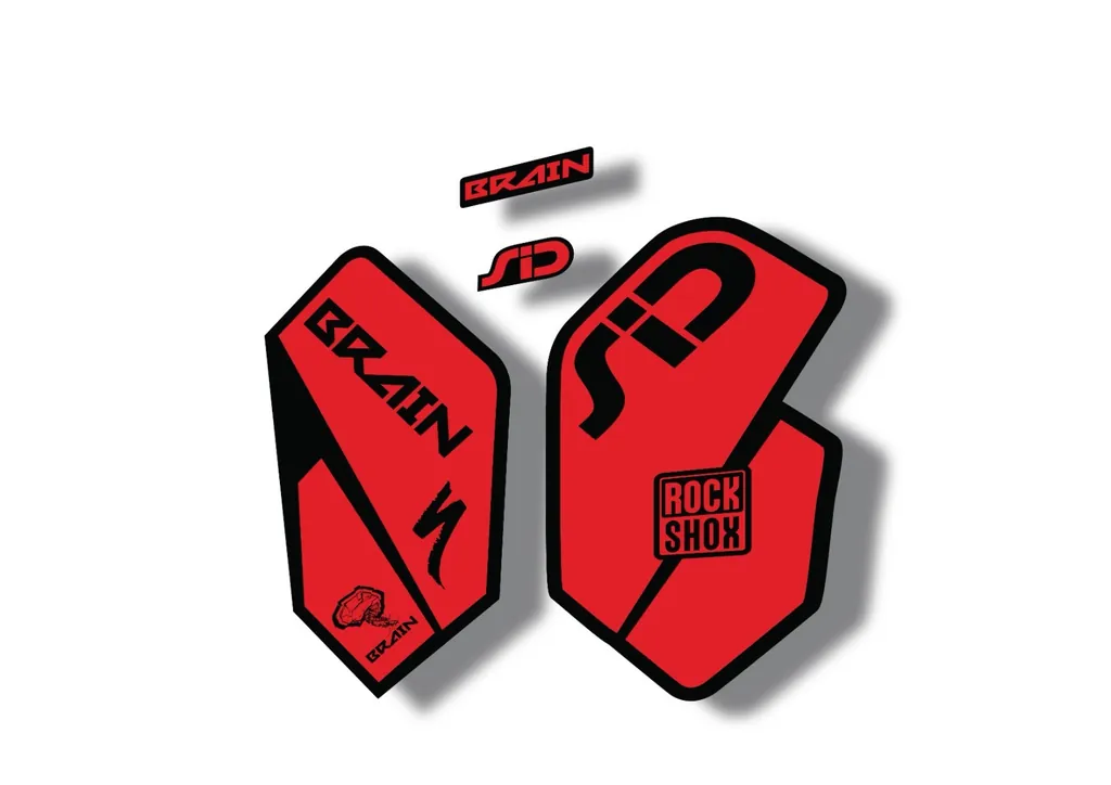 Rock Shox SID Brain 2012 Mountain Bike Cycling Decal Sticker Adhesive Red - 1