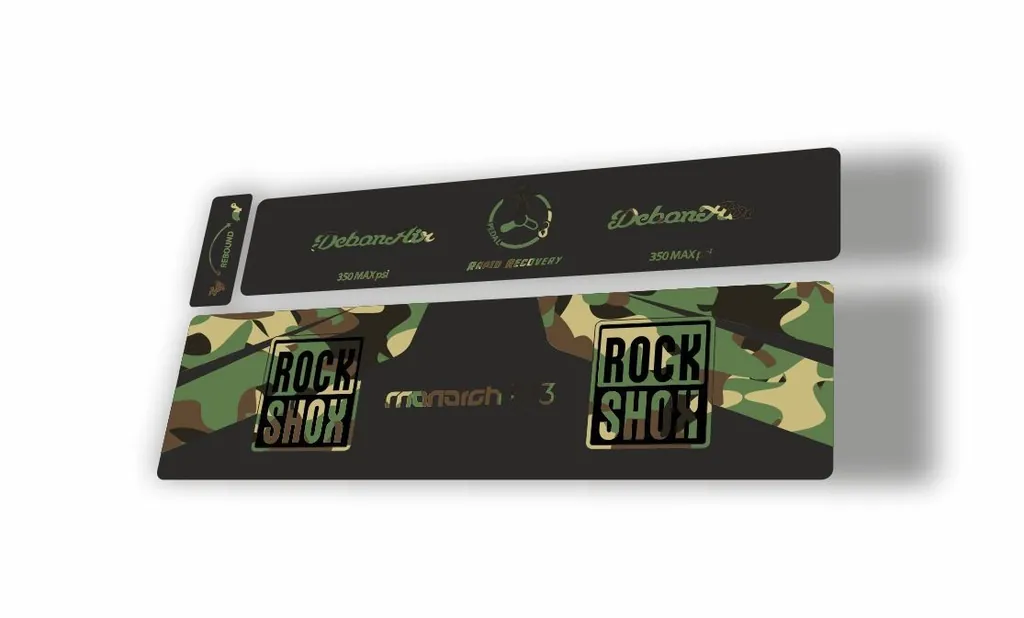 Rock Shox 2016 MONARCH RT3 Rear Shock MTB Decal Sticker Adhesive Camuflage - 1