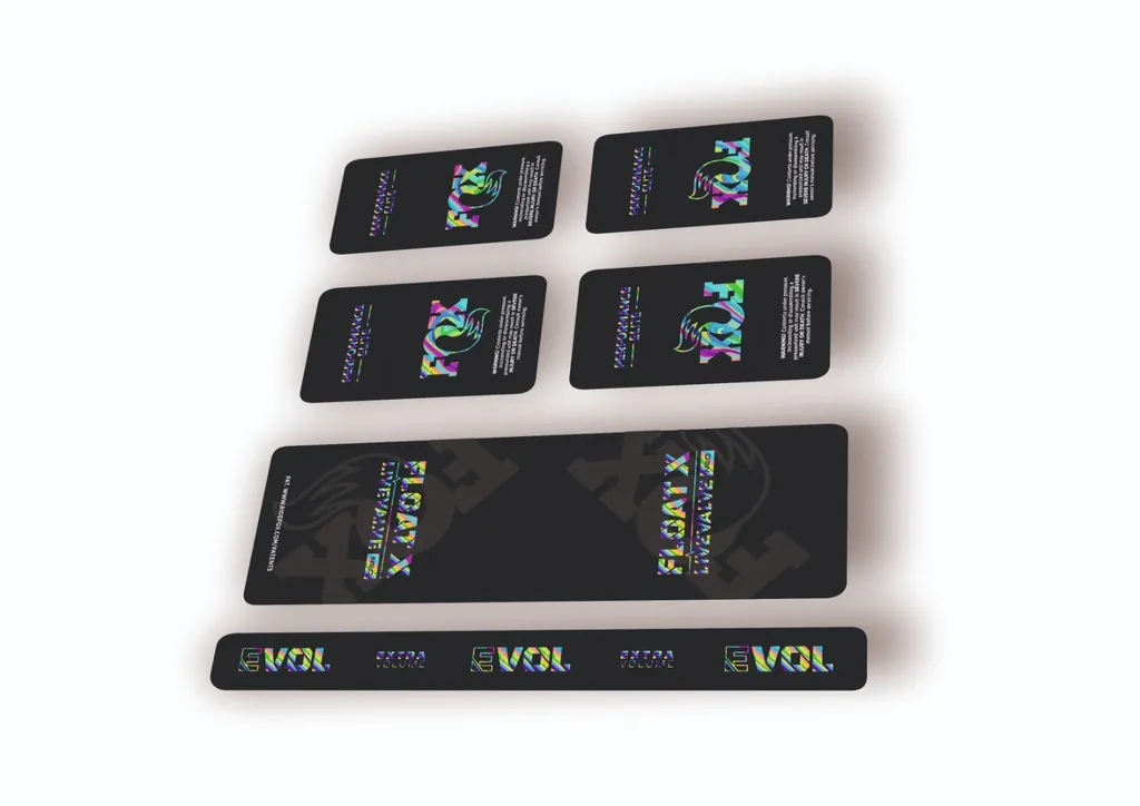 FOX Float X 2025 Elite Live Valve NEO Rear Shock Decal Sticker Kit Oil Slick 1 - 1