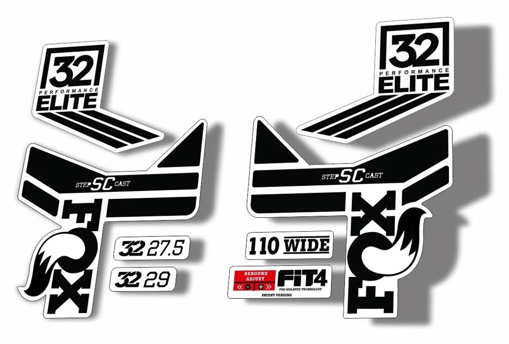 FOX 32 Step Cast SC EP Fork Suspension Factory Decal Stickers Adhesive Black - 1