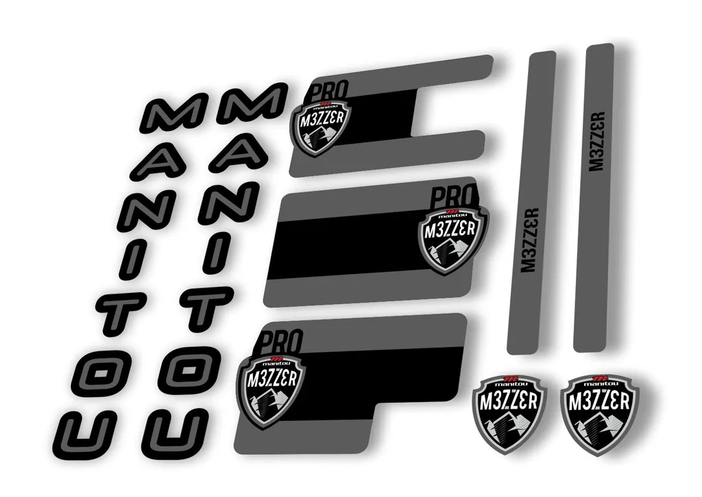 Manitou Mezzer Pro 2020 Fork Suspension Decal Kit Sticker Set Gray - 1