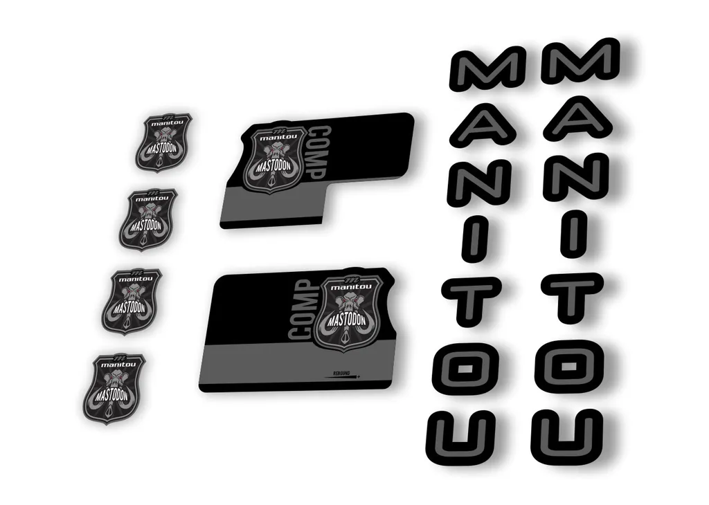 Manitou Mastadon Comp 2020 Fork Suspension Decal Kit Sticker Set Gray - 1