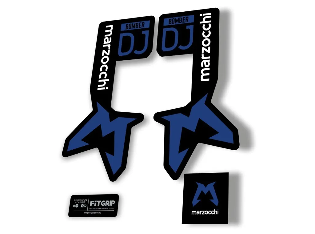 Marzocchi Bomber DJ 2025 Fork Suspension Sticker Decal Kit Adhesive Dark Blue - 1