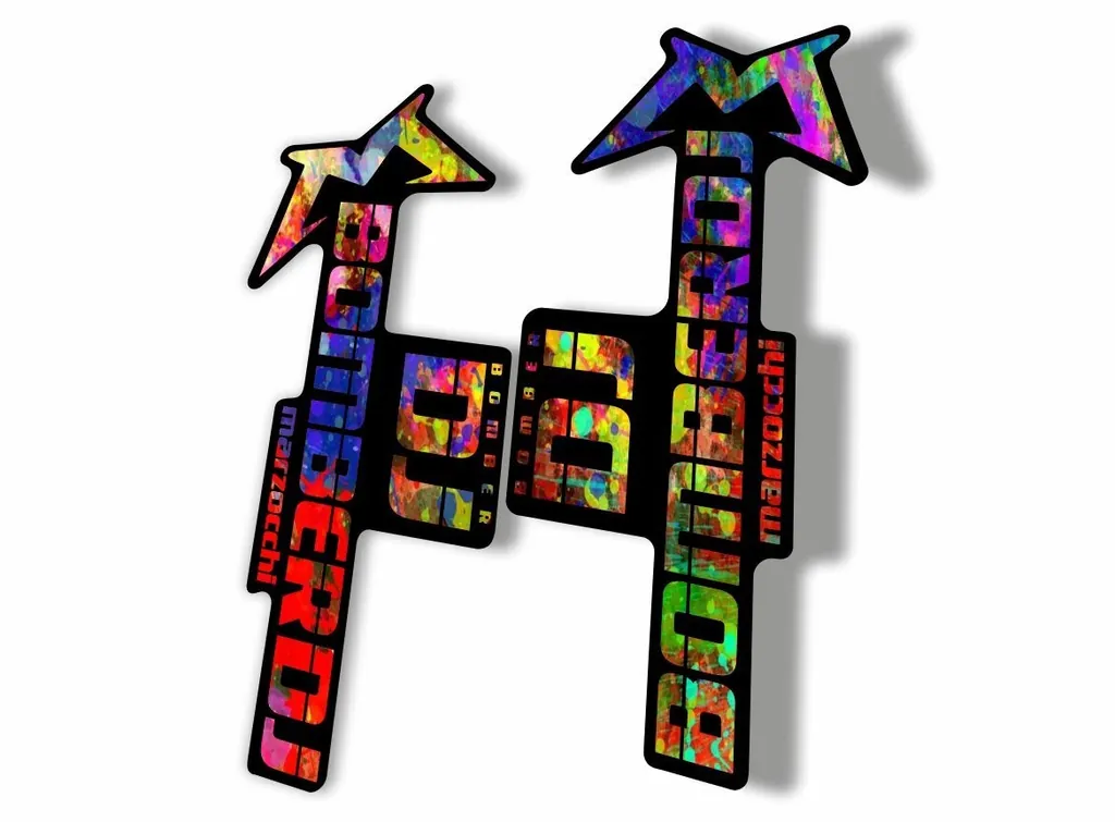Marzocchi Bomber DJ 2020 Fork Suspension Sticker Decal Kit Adhesive Oil Slick - 1