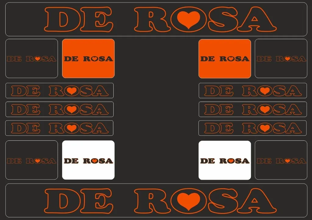 Bicycle Vinyl Frame Stickers – Compatible with DE ROSA Road Bikes – Orange - 1