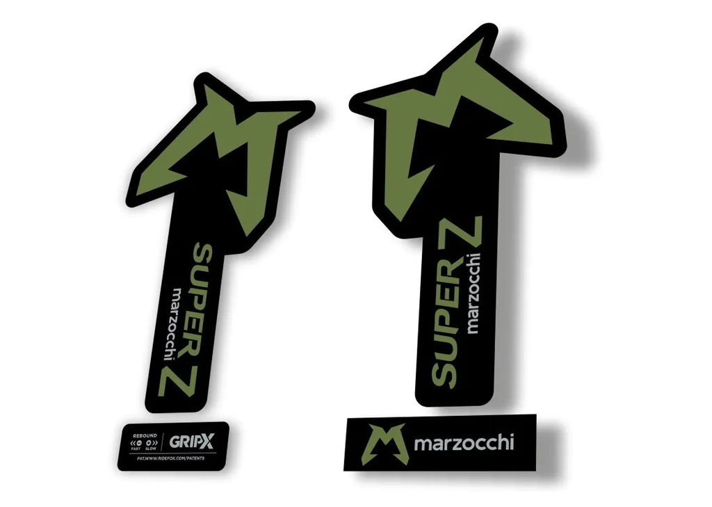 Marzocchi SUPER Z 2025 Fork Suspension Sticker Decal Kit Adhesive Olive - 1