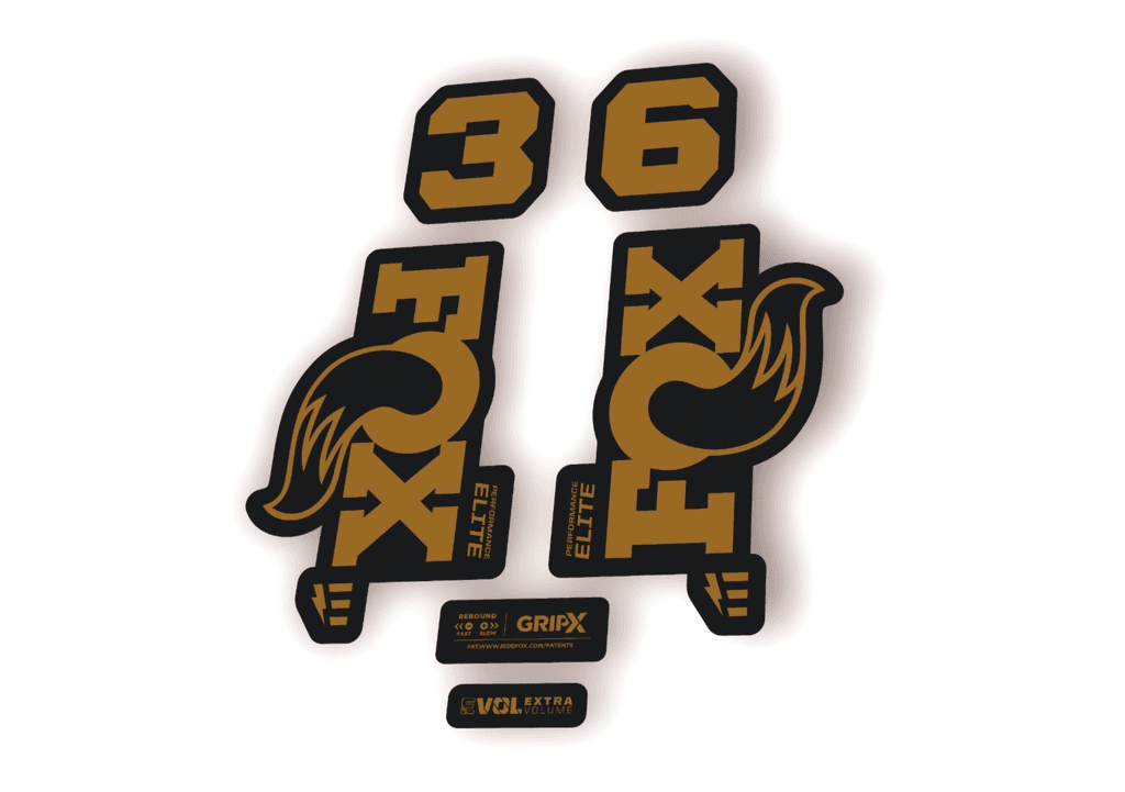 FOX 36 Elite E-Optimized 2026 Fork Factory Decal Sticker Adhesive Gold - 1