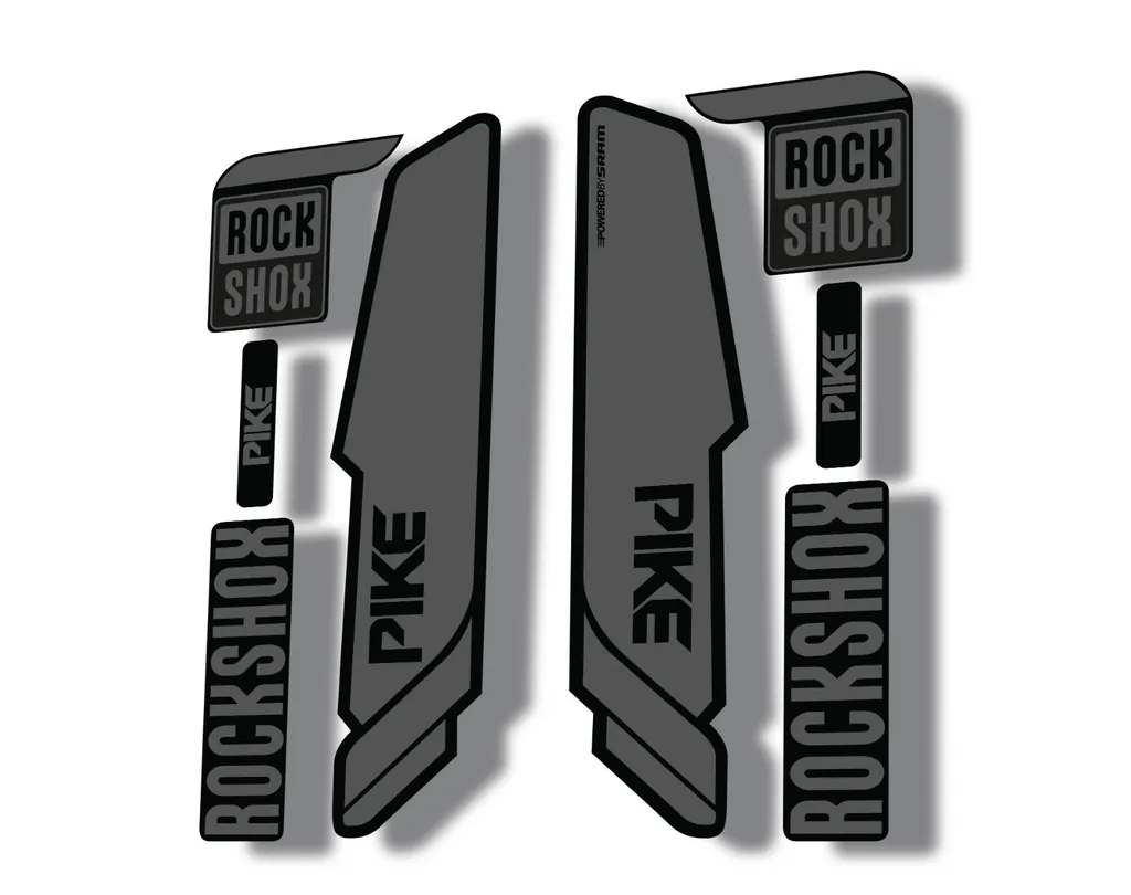 Rock Shox PIKE 2014 Mountain Bike Cycling Decal Kit Sticker Adhesive Gray - 1