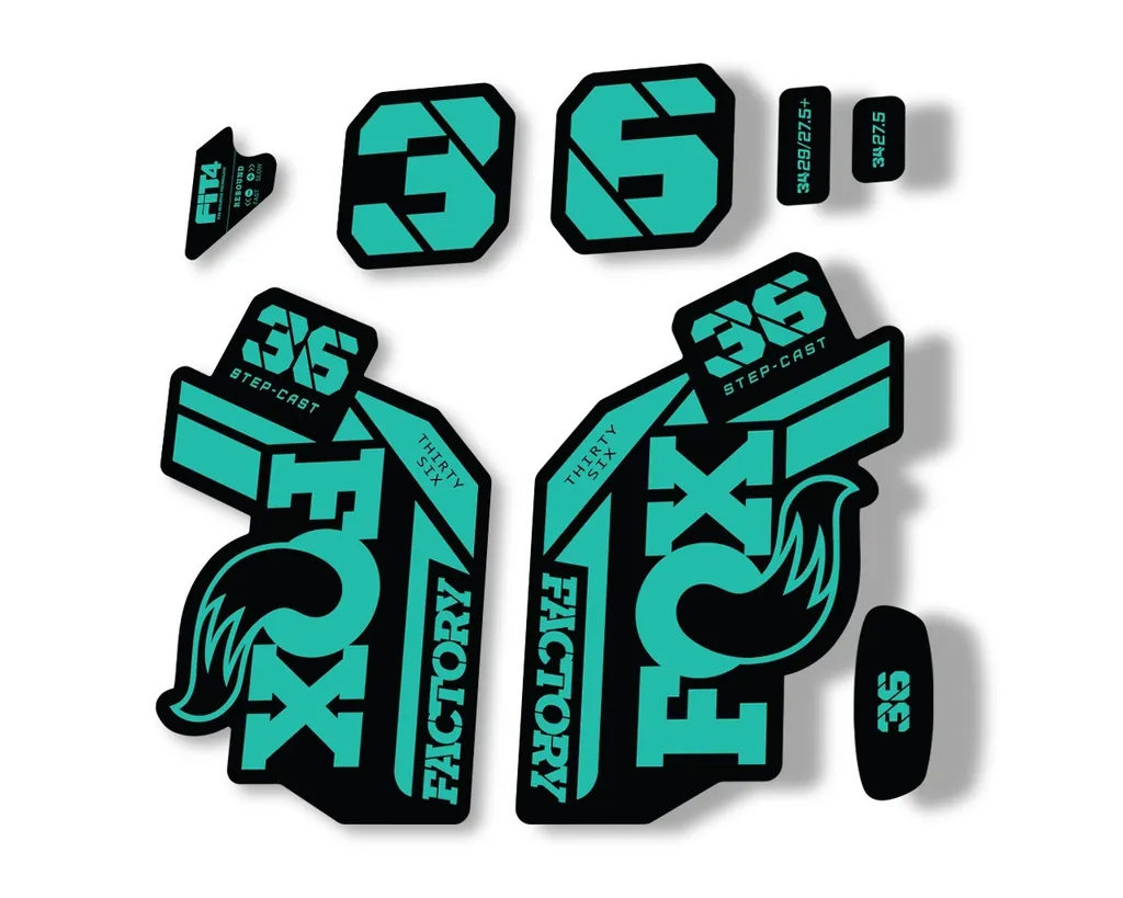 FOX 36 Step Cast SC 2021 Factory Fork Decals Suspension Sticker Adhesive Dolphin - 1