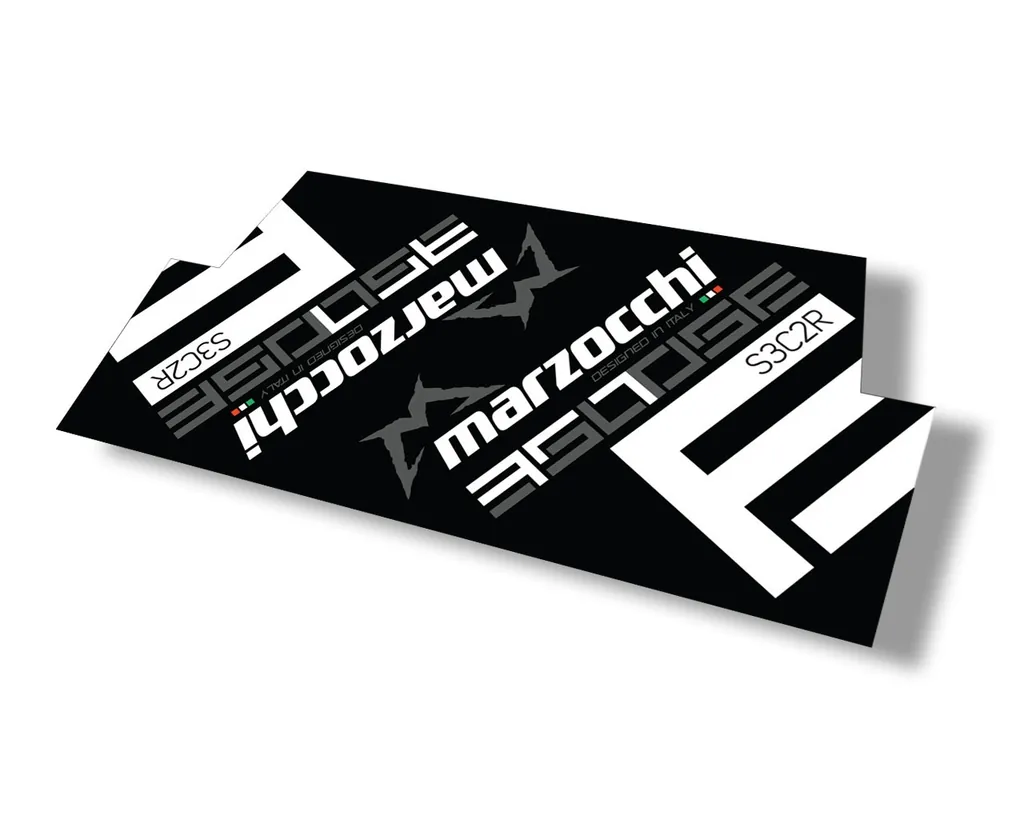 Marzocchi 350 S3C2R 2018 Rear Shock Sticker Decal Kit Adhesive White - 1