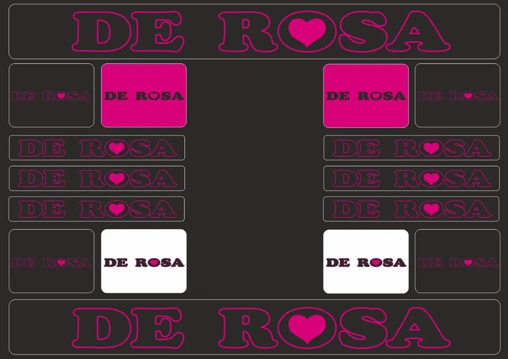 Bicycle Vinyl Frame Stickers – Compatible with DE ROSA Road Bikes – Pink - 1