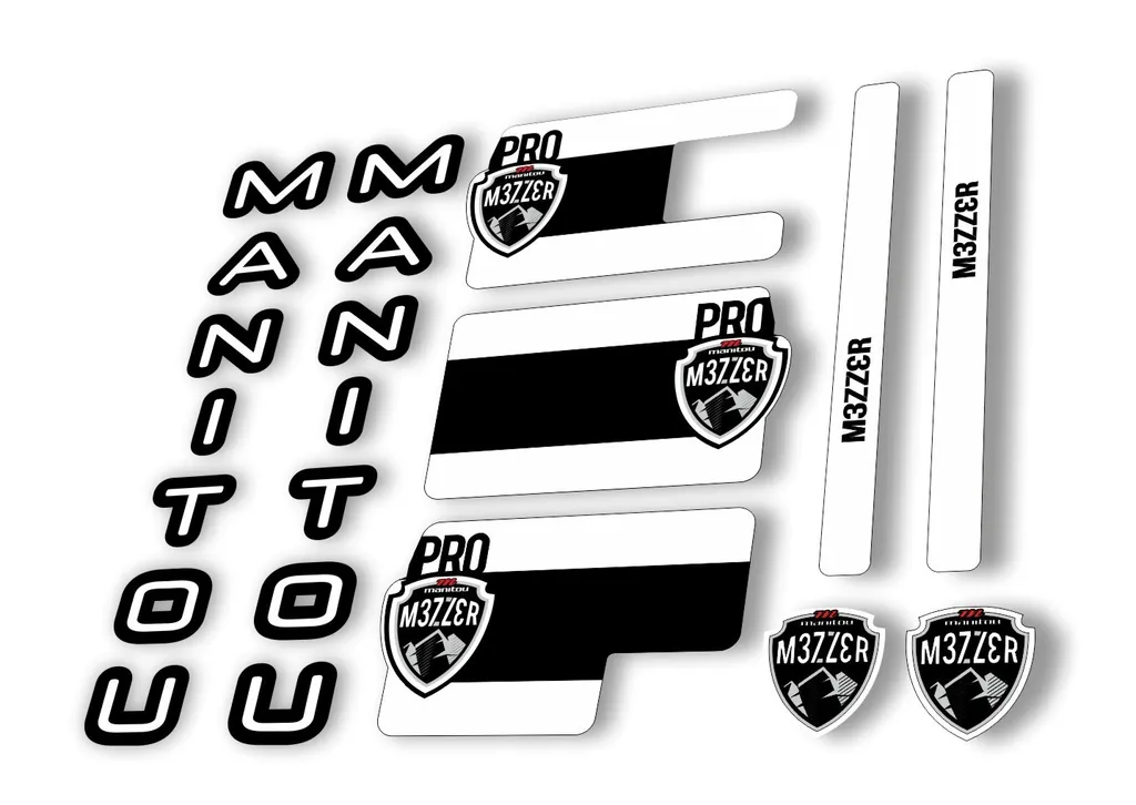 Manitou Mezzer Pro 2020 Fork Suspension Decal Kit Sticker Set White - 1