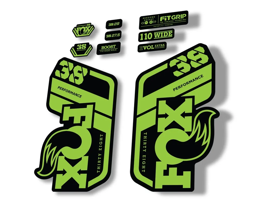 FOX 38 Performance 2021 Forks Suspension Factory Decal Sticker Green - 1