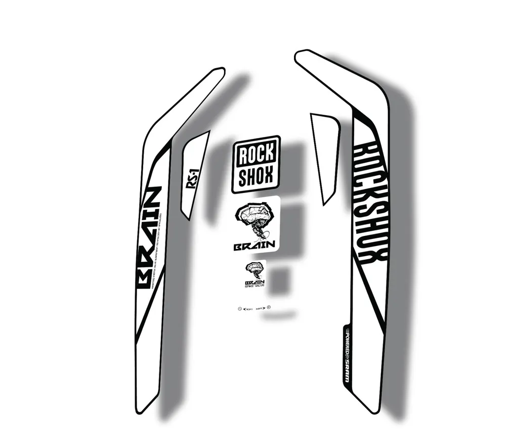 Rock Shox RS-1 Brain 2016-17 Mountain Bike Cycling Decal Sticker Adhesive White - 1