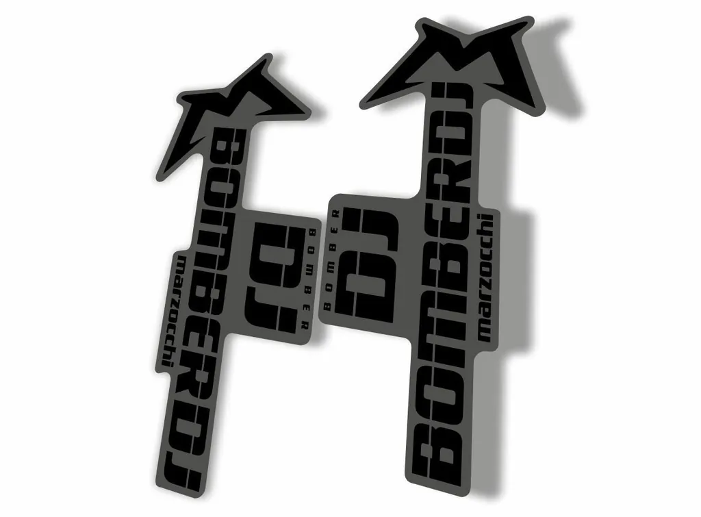 Marzocchi Bomber DJ 2020 Fork Suspension Sticker Decal Kit Adhesive Black - 1