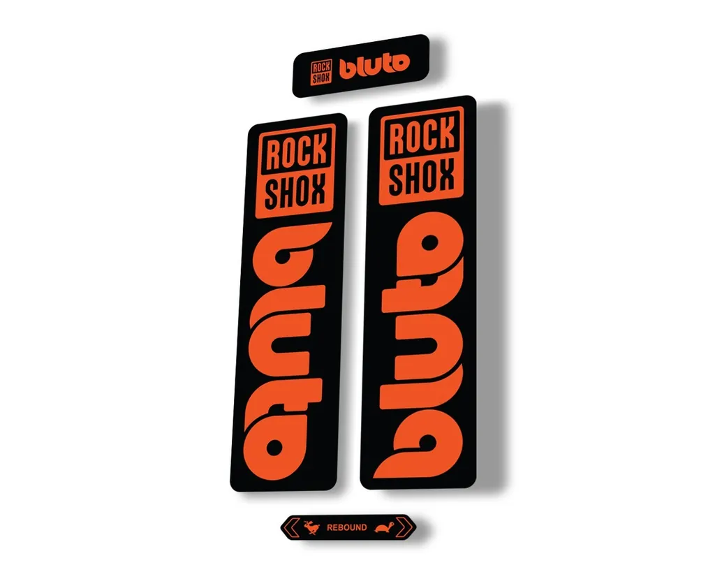 Rock Shox BLUTO 2021 Mountain Bike Cycling Decal Kit Sticker Adhesive Orange - 1