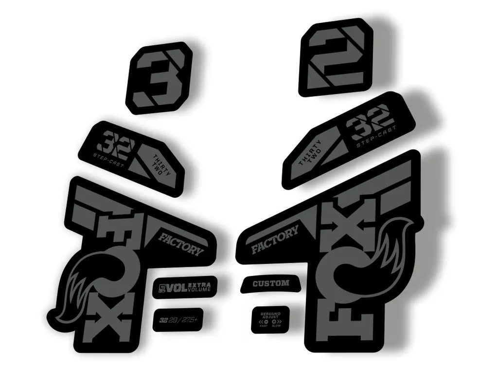 Fox 32 Factory 2021 Fork Suspension Decal Sticker Adhesive Gray - 1
