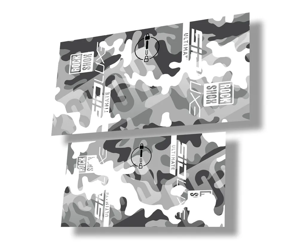 Rock Shox 2021 SID LUXE ULTIMATE Rear Shock Decal Sticker White Camo - 1