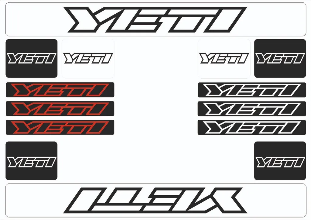 Bicycle Vinyl Stickers – Compatible with YETI Bikes – Black Set - 1