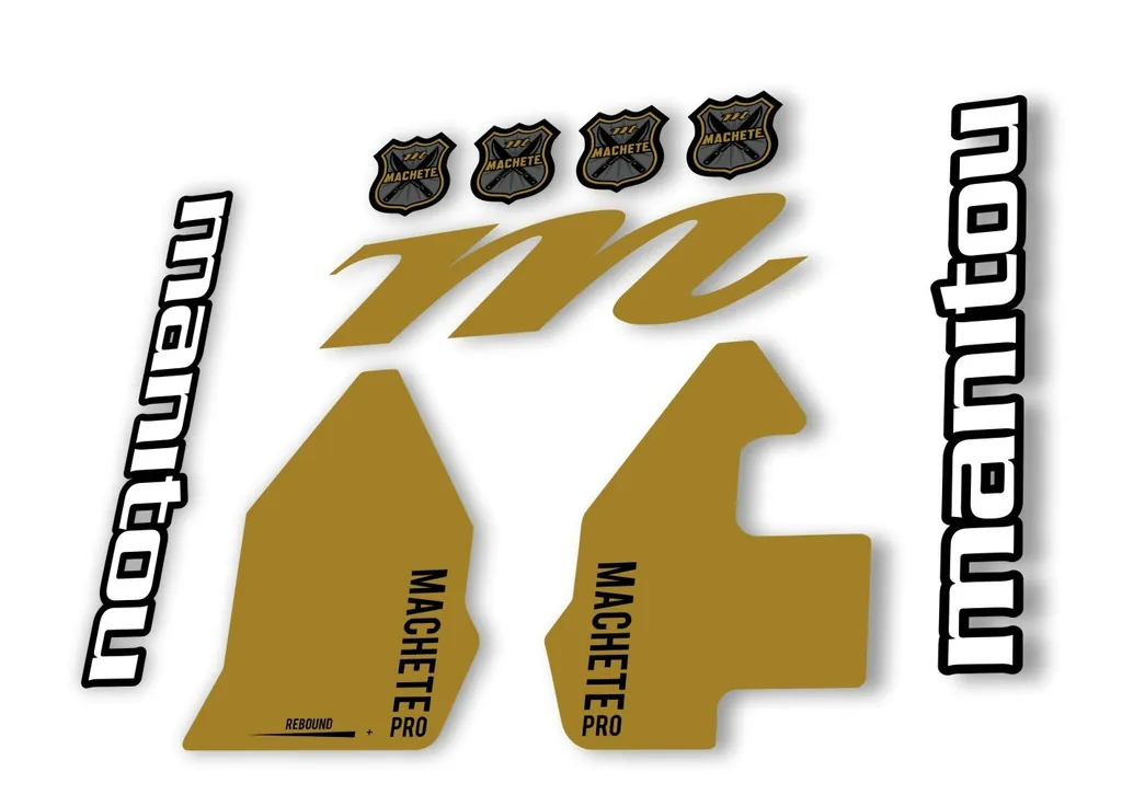 Manitou Machette 100 Pro 2020 Fork Suspension Decal Kit Sticker Gold - 1