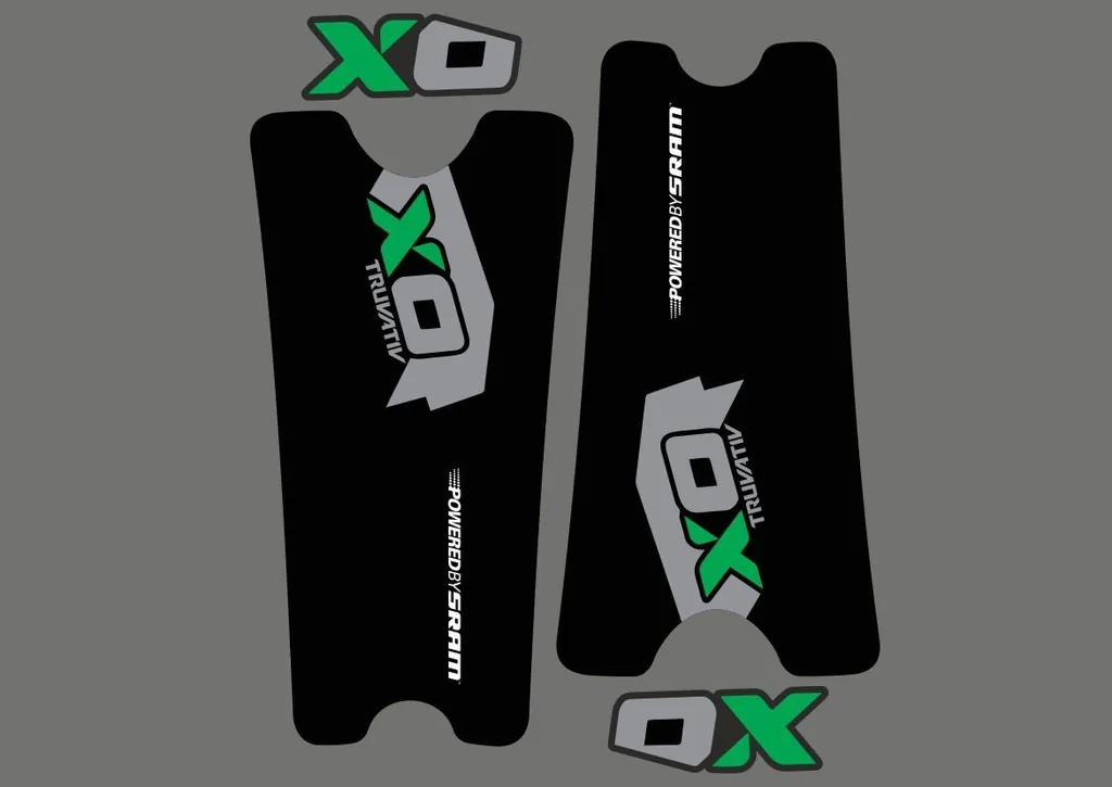Crank Set Sticker Decal MTB SRAM X0 Mountain Bike Bicycle Adhesive 4 Pcs Green - 1