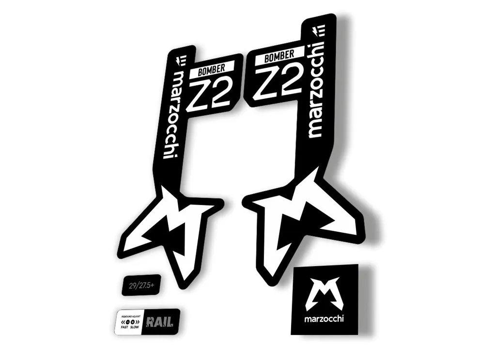 Marzocchi Bomber Z2 Eoptimized 2025 Fork Suspension Sticker Decal Kit White - 1