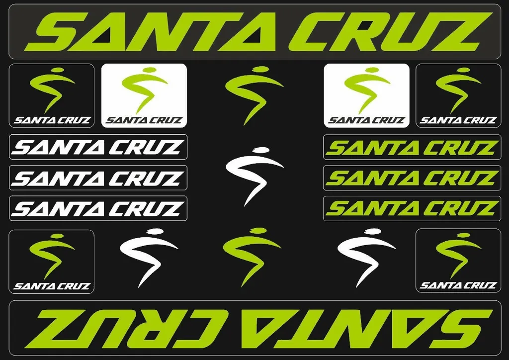 Bicycle Vinyl Stickers – Compatible with Santa Cruz Bikes – Green - 1