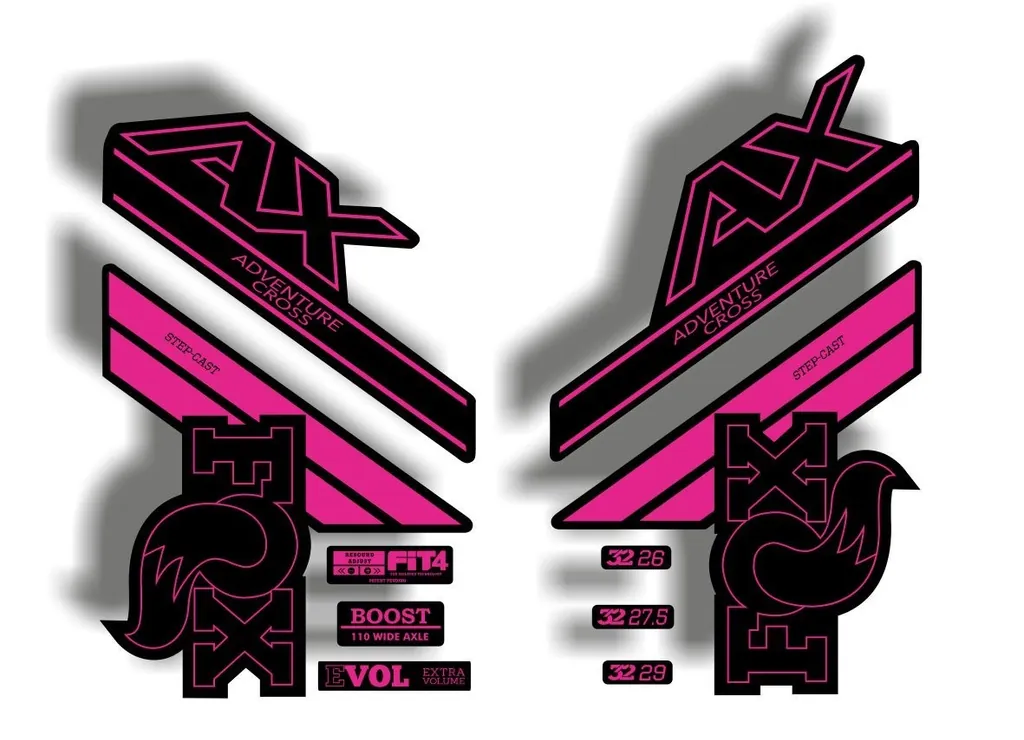 FOX Step Cast 2020 AX Adevnture Cross Fork Suspension Decals Sticker Pink - 1