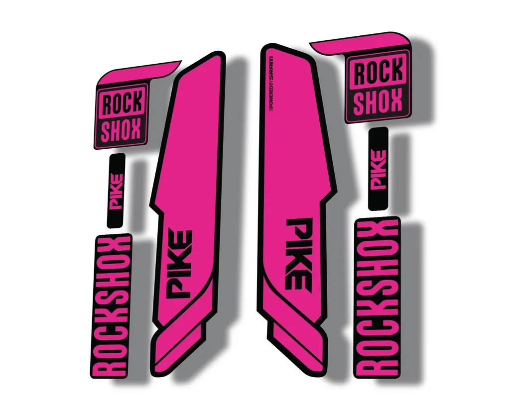 Rock Shox PIKE 2014 Mountain Bike Cycling Decal Kit Sticker Adhesive Pink - 1