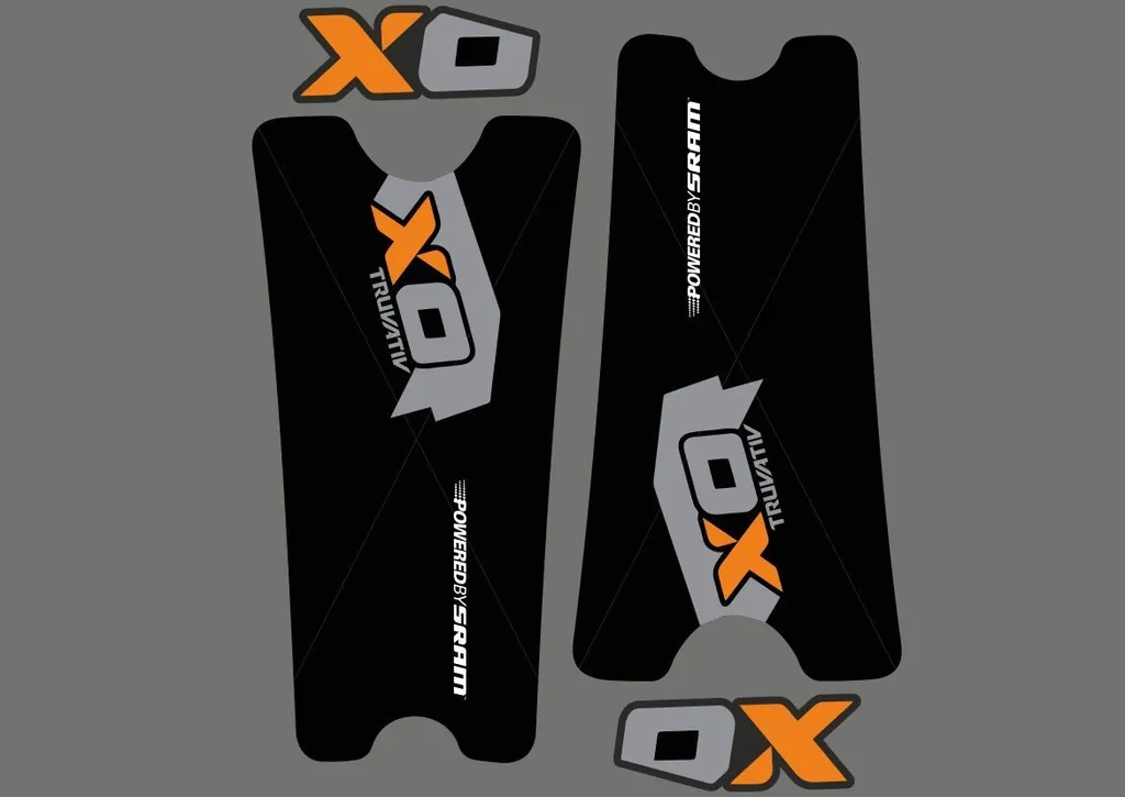 Crank Set Sticker Decal MTB SRAM X0 Mountain Bike Bicycle Adhesive 4 Pcs Orange - 1