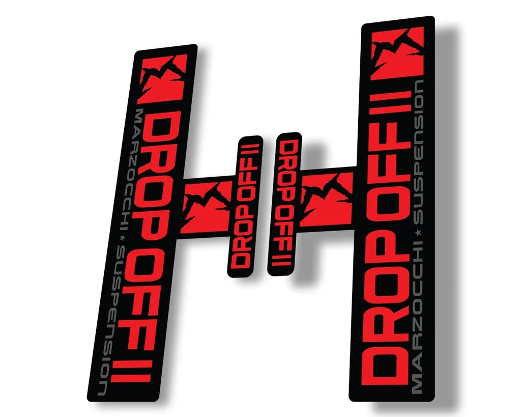 Marzocchi Drop Off II 2 2006 Fork Suspension Sticker Decal Kit Adhesive Red - 1