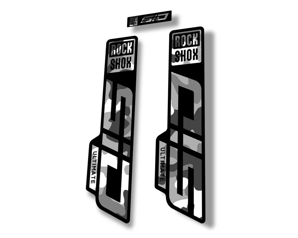 Rock Shox SID 2021 ULTIMATE Fork Decal Mountain Bike Cycling Sticker White Camo - 1