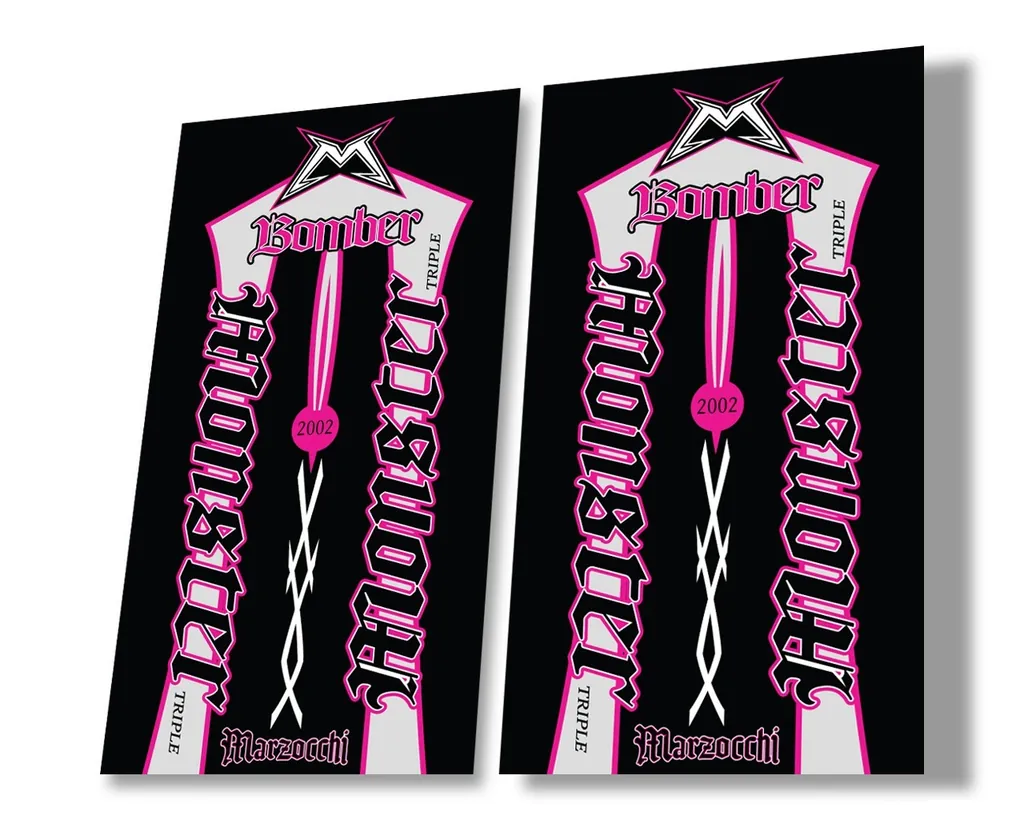 Marzocchi Bomber Monster 2002 Suspension Decal Kit Sticker Adhesive Pink - 1